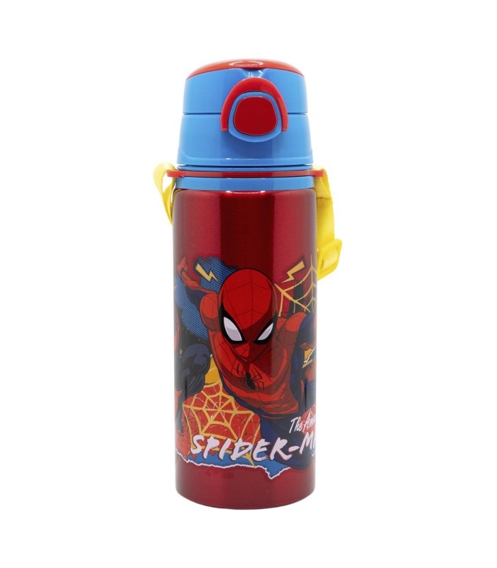 ALUMINIUM POP UP BOTTLE WITH STRAP 730 ML SPIDERMAN MOVING TARGET