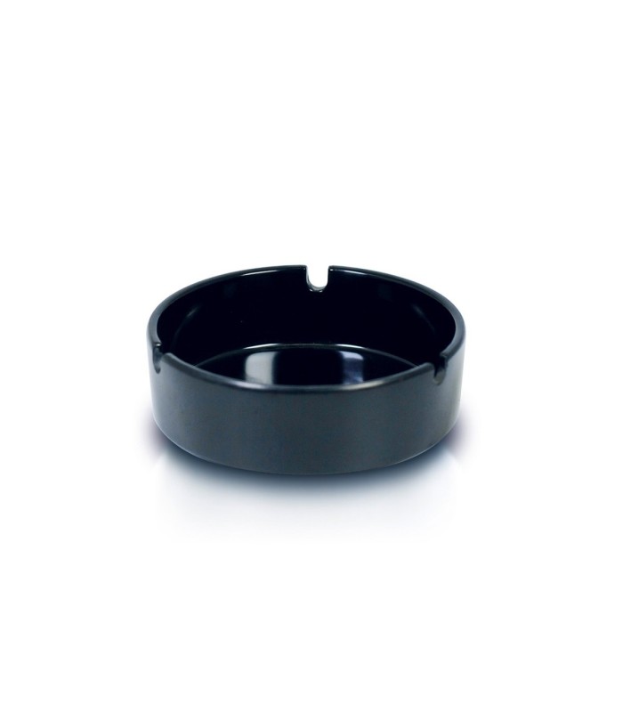 BLACK ROUND MELAMINE ASHTRAY (105X33 MM.)