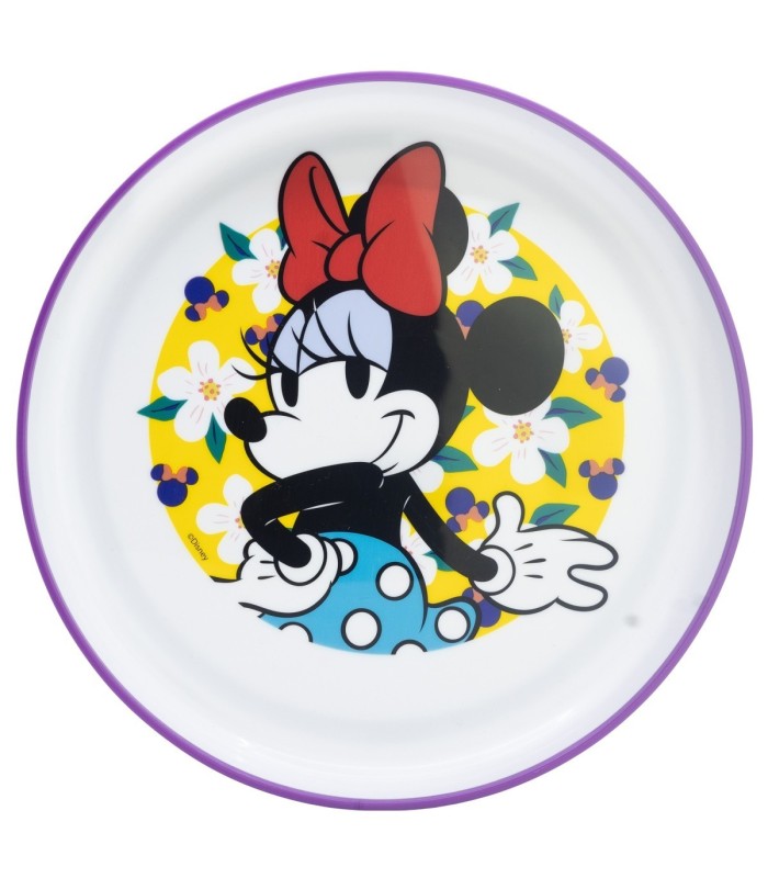 NON SLIP BICOLOR PREMIUM PLATE MINNIE SUNSHINE
