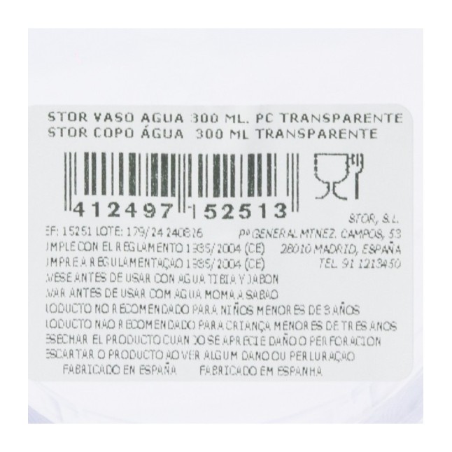 SMALL GLASS 29 CL TRANSPARENT POLYCARBONATE