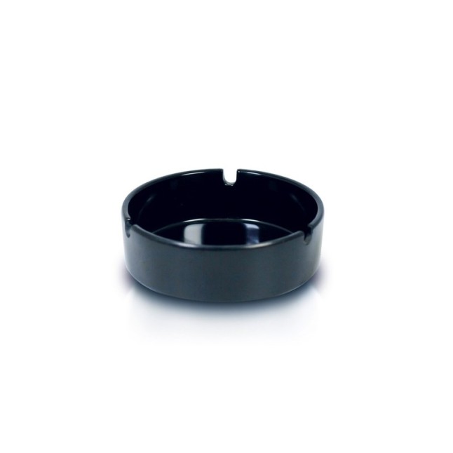 BLACK ROUND MELAMINE ASHTRAY (105X33 MM.)