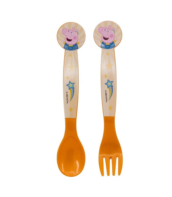 2 PCS PP CUTLERY (SPOON AND FORK) SET IN POLYBAG PEPPA PIG KINDNESS COUNTS