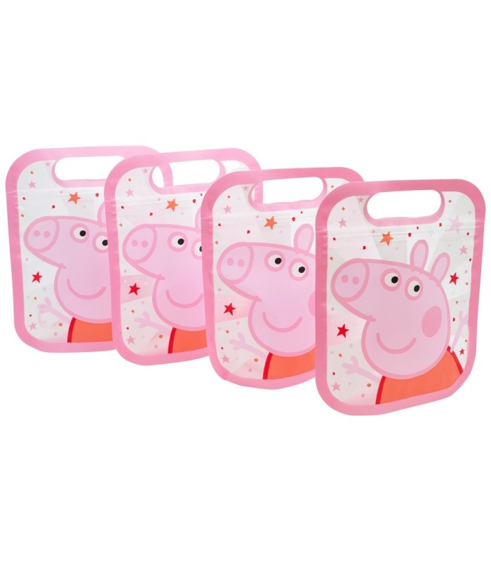 4 ZIPPER BAGS SET PEPPA PIG
