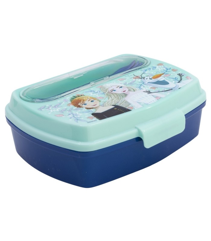 FUNNY SANDWICH BOX WITH CUTLERY FROZEN SNOWY TALE