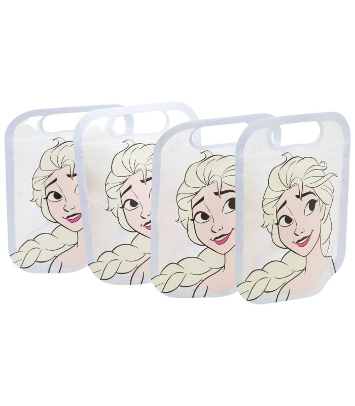 4 ZIPPER BAGS SET FROZEN SNOWY TALE