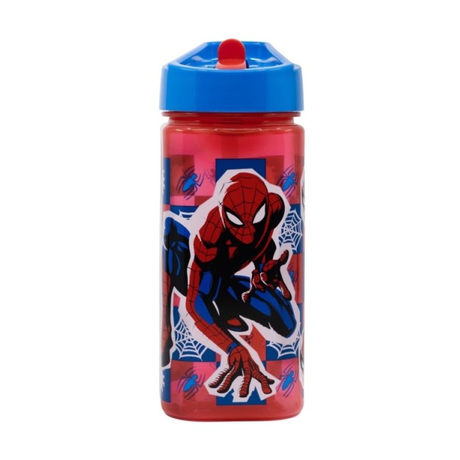SQUARE WATER BOTTLE 510 ML SPIDERMAN ARACHNID GRID