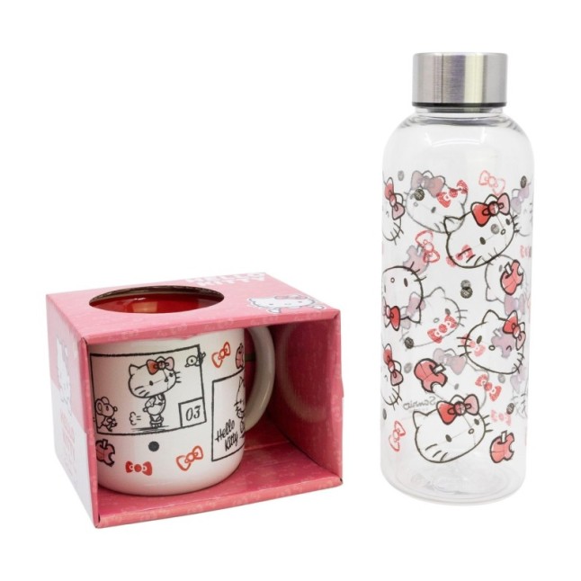 SET 2 PCS (HYDRO BOTTLE AND 400 ML CERAMIC MUG) HELLO KITTY