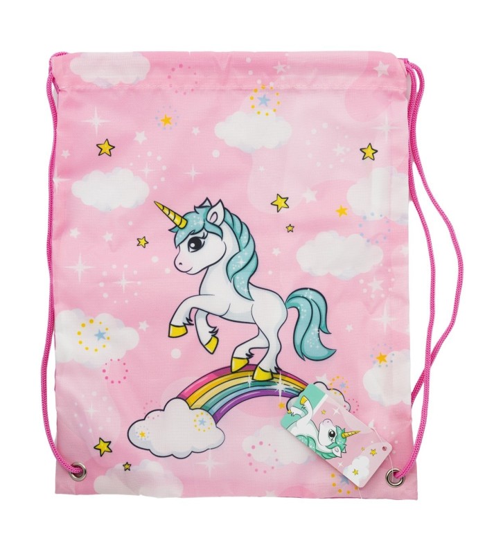 DRAWSTRING LUNCH BAG UNICORN RAINBOW