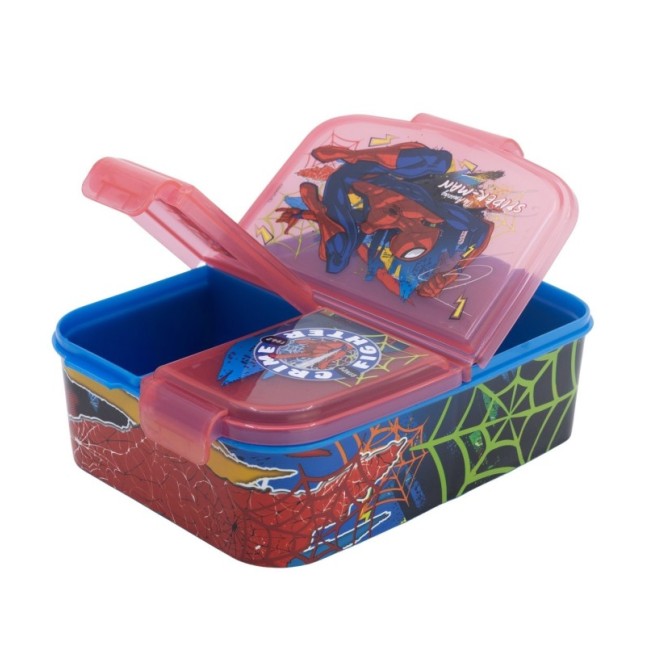 SET 2 PCS SET 2 PCS (ALUMINIUM BOTTLE AND MULTI COMPARTMENT SANDWICH BOX) SPIDERMAN