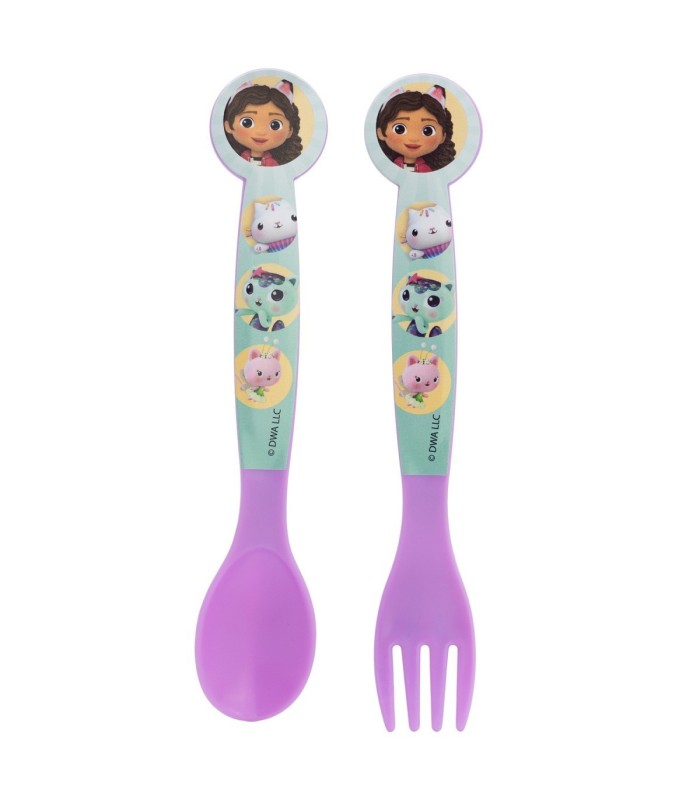 2 PCS PP CUTLERY (SPOON AND FORK) SET IN POLYBAG GABBY\'S DOLLHOUSE