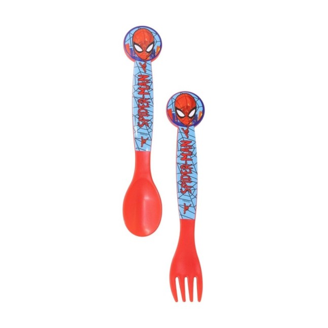 2 PCS PP CUTLERY (SPOON AND FORK) SET IN POLYBAG SPIDERMAN MOB RULES