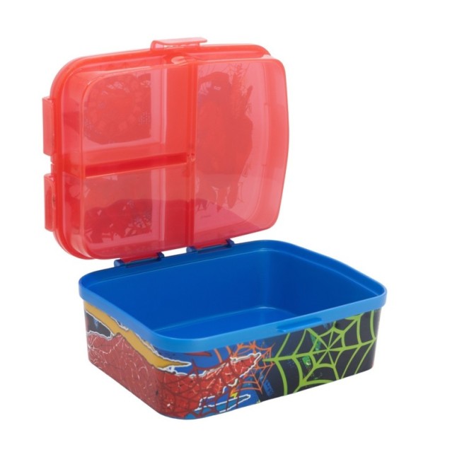 XL MULTI COMPARTMENT RECTANGULAR SANDWICH BOX SPIDERMAN MOVING TARGET