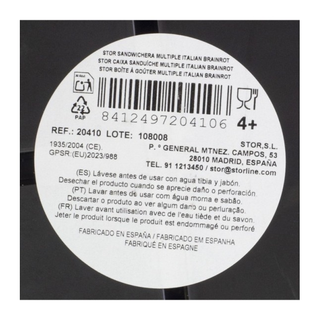 MULTI COMPARTMENT SANDWICH BOX ITALIAN BRAINROT