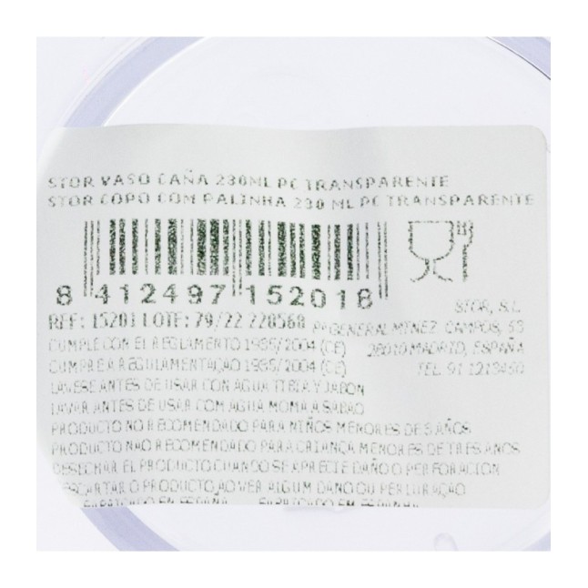 SMALL GLASS 23 CL TRANSPARENT POLYCARBONATE