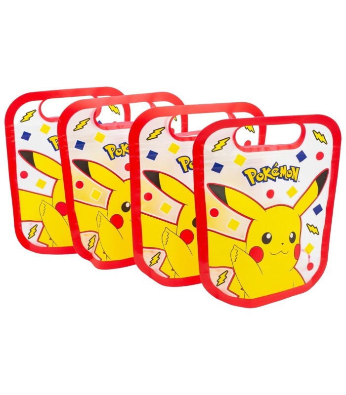 4 ZIPPER BAGS SET POKEMON BLUE TEAM