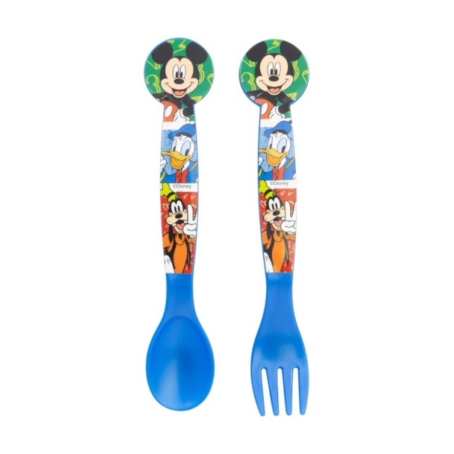 2 PCS PP CUTLERY (SPOON AND FORK) SET IN POLYBAG MICKEY HAS FUN