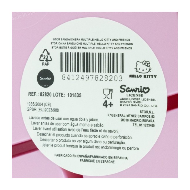 MULTI COMPARTMENT SANDWICH BOX HELLO KITTY AND FRIENDS