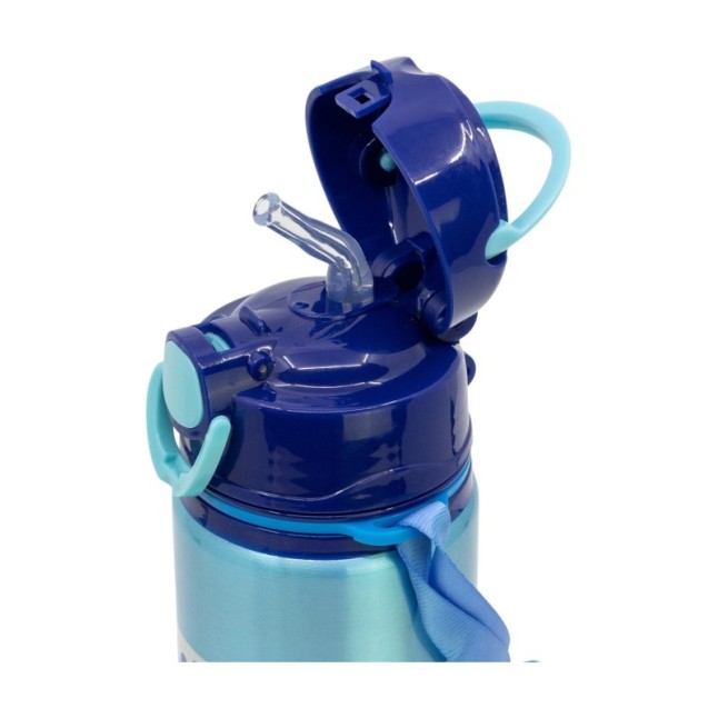 ALUMINIUM POP UP BOTTLE WITH STRAP 730 ML BLUEY