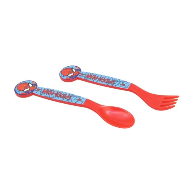 2 PCS PP CUTLERY (SPOON AND FORK) SET IN POLYBAG SPIDERMAN MOB RULES