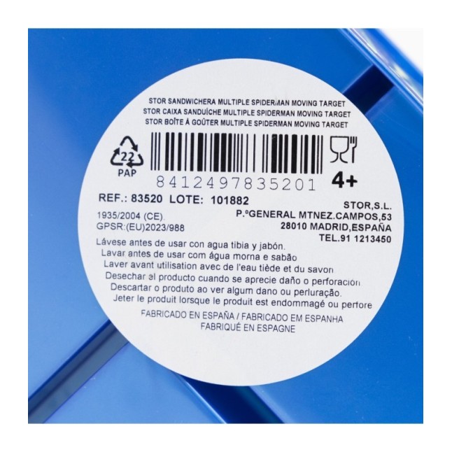 MULTI COMPARTMENT SANDWICH BOX SPIDERMAN MOVING TARGET