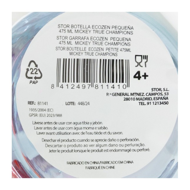 SMALL ECOZEN BOTTLE 475 ML MICKEY TRUE CHAMPIONS