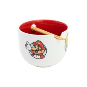 CERAMIC RAMEN BOWL WITH CHOPSTICKS IN GIFT BOX SUPER MARIO PROTAGONISTS