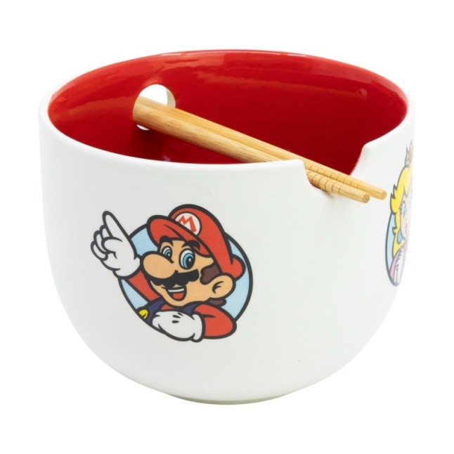 CERAMIC RAMEN BOWL WITH CHOPSTICKS IN GIFT BOX SUPER MARIO PROTAGONISTS