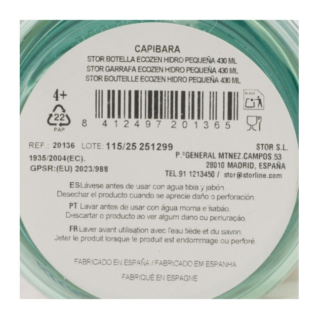 SMALL ECOZEN HYDRO BOTTLE 430 ML CAPIBARA