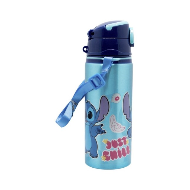 ALUMINIUM POP UP BOTTLE WITH STRAP 730 ML STITCH DRAWING