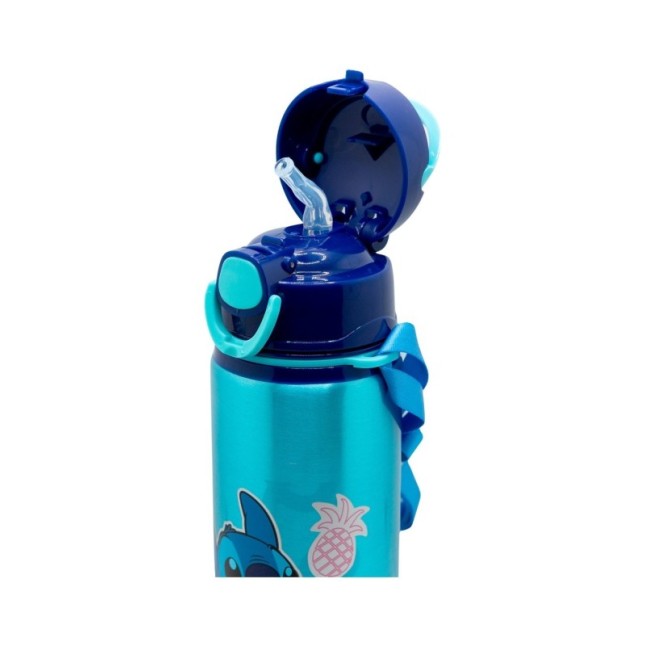 ALUMINIUM POP UP BOTTLE WITH STRAP 730 ML STITCH DRAWING