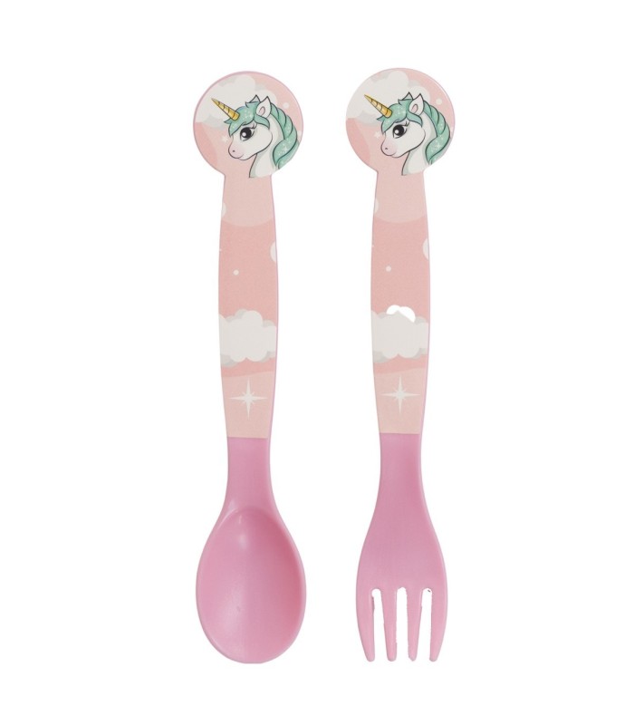 2 PCS PP CUTLERY (SPOON AND FORK) SET IN POLYBAG UNICORN RANGE