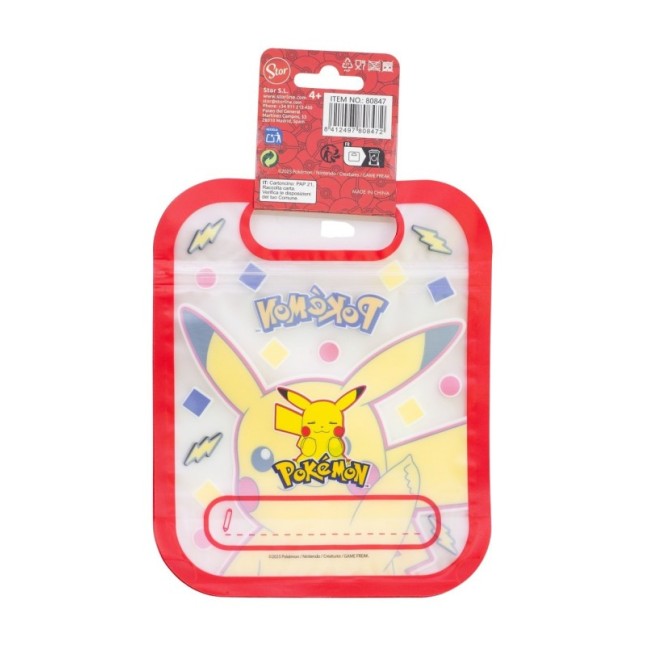 4 ZIPPER BAGS SET POKEMON BLUE TEAM