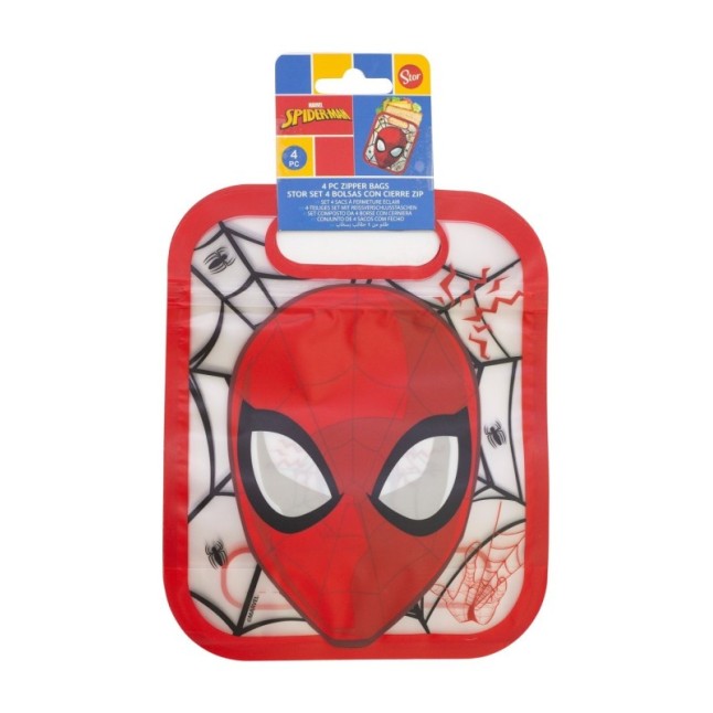 4 ZIPPER BAGS SET SPIDERMAN MOVING TARGET
