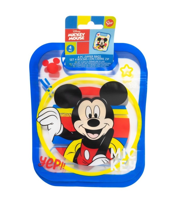 4 ZIPPER BAGS SET MICKEY TRUE CHAMPIONS