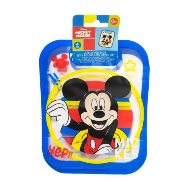 4 ZIPPER BAGS SET MICKEY TRUE CHAMPIONS