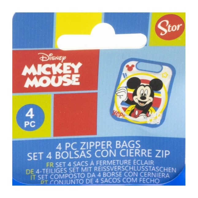 4 ZIPPER BAGS SET MICKEY TRUE CHAMPIONS