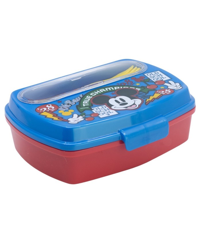 FUNNY SANDWICH BOX WITH CUTLERY MICKEY TRUE CHAMPIONS