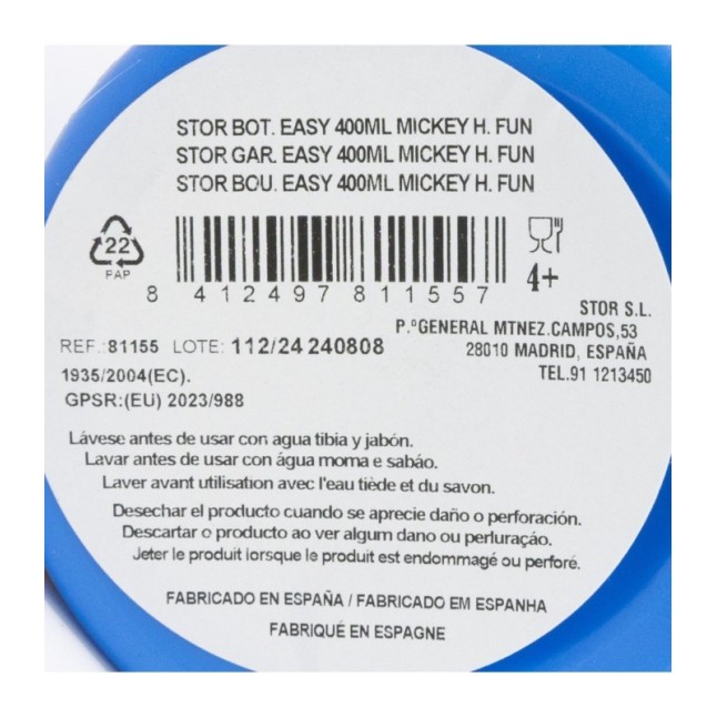EASY HOLD SPORT BOTTLE 380 ML MICKEY HAS FUN
