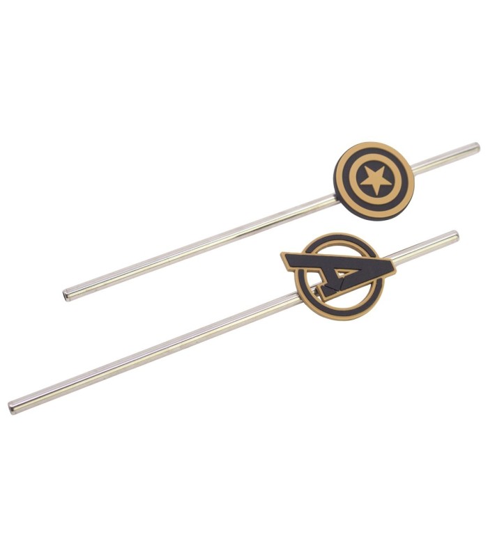 3D TWIN STAINLESS STEEL STRAW SET MARVEL GOLDEN TREASURE