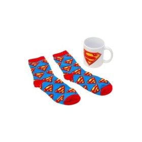 SOCKS AND CERAMIC MUG 11 OZ SET SUPERMAN ICON
