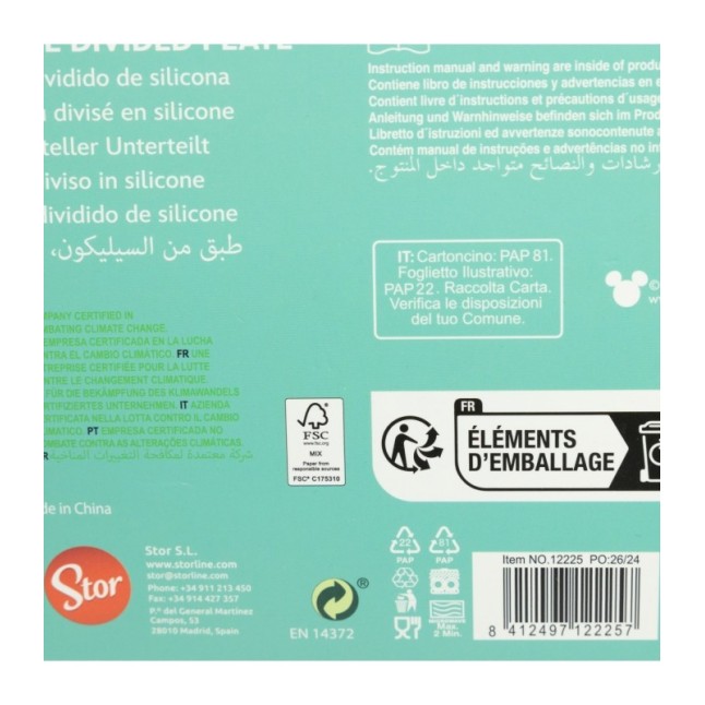 TODDLER DIVIDED SILICONE PLATE MICKEY MOUSE