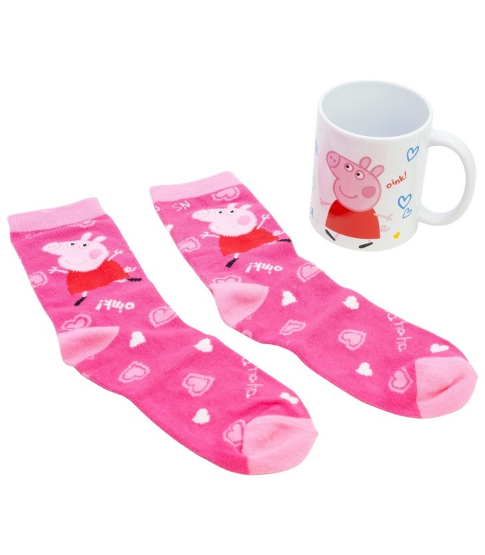 SOCKS AND CERAMIC MUG 11 OZ SET PEPPA PIG