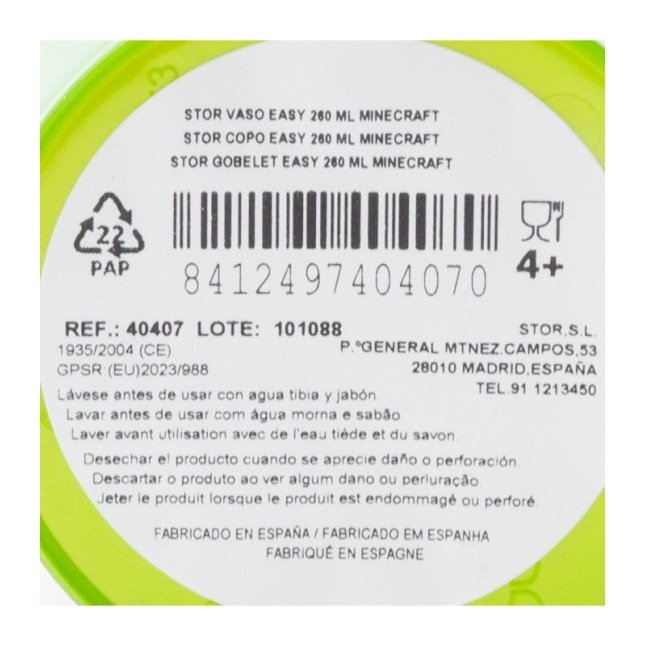 EASY PP TUMBLER 260 ML MINECRAFT