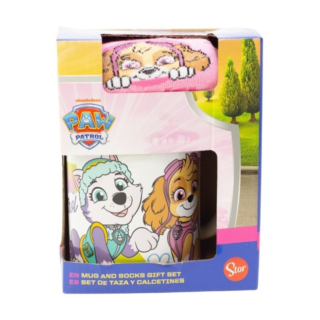SOCKS AND CERAMIC MUG 11 OZ SET PAW PATROL GIRL GO SKYE