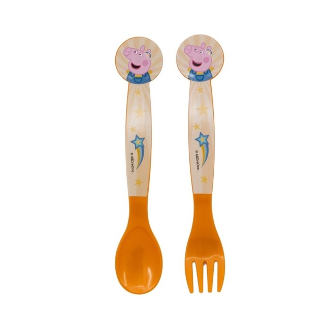 2 PCS PP CUTLERY (SPOON AND FORK) SET IN POLYBAG PEPPA PIG KINDNESS COUNTS