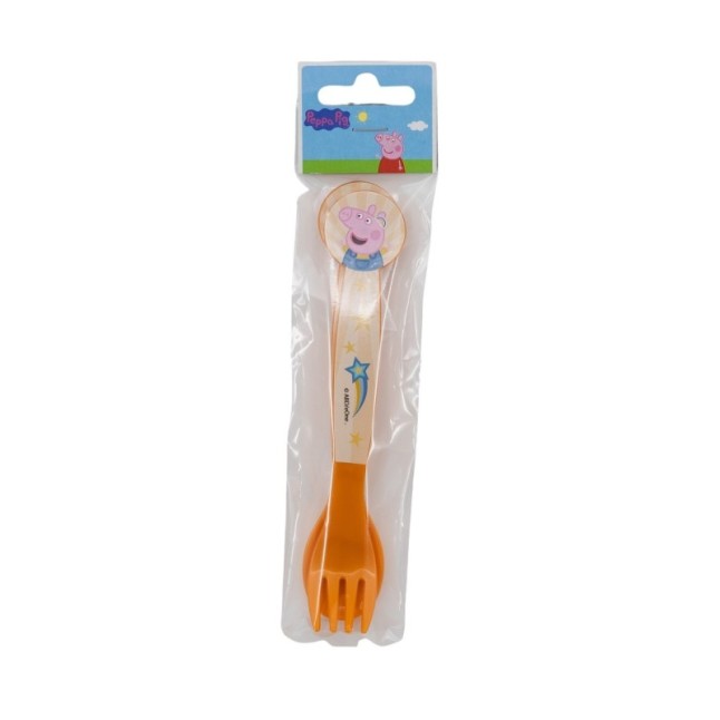 2 PCS PP CUTLERY (SPOON AND FORK) SET IN POLYBAG PEPPA PIG KINDNESS COUNTS