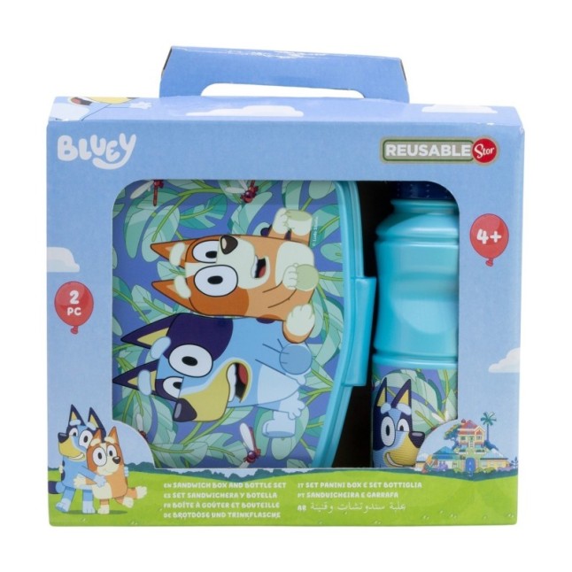 2 PCS BTS SET (SPORT BOTTLE AND SANDWICH BOX) IN GIFT BOX  BLUEY