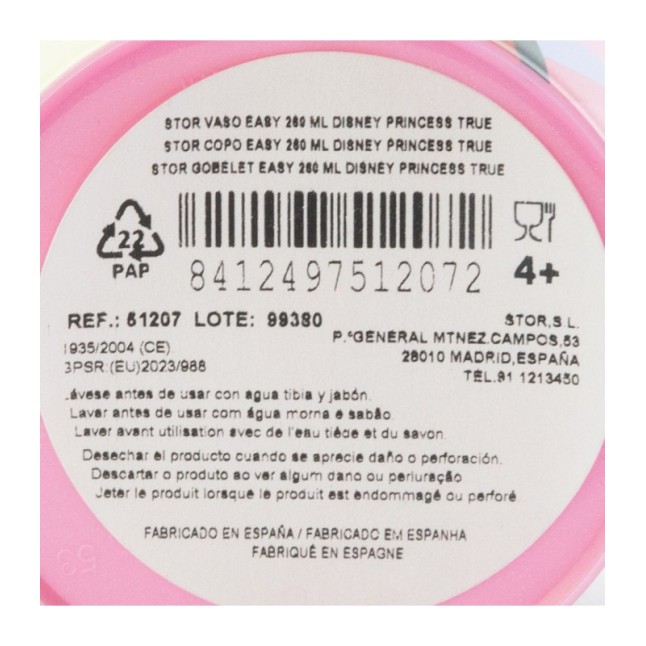 EASY PP TUMBLER 260 ML DISNEY PRINCESS TRUE