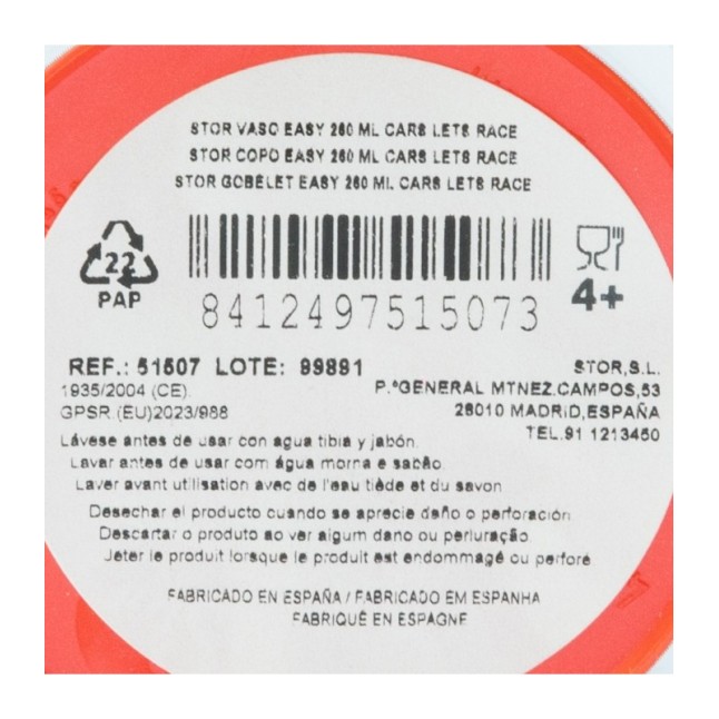 EASY PP TUMBLER 260 ML CARS LETS RACE