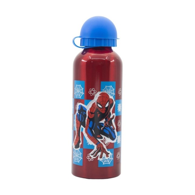 HIGH ALUMINIUM BOTTLE 530 ML SPIDERMAN ARACHNID GRID